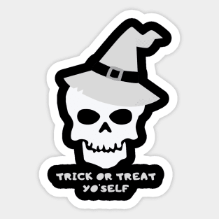 Trick or Treat Yourself – Funny Hat Skull Sticker